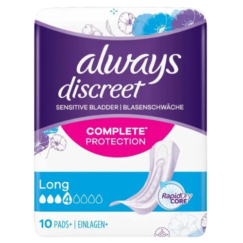 Always Discreet 10 Pads Long