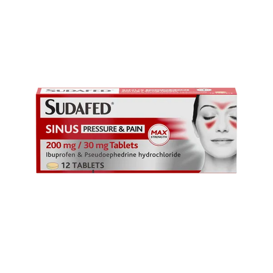 SUDAFED SINUS MAX STRENGTH  12 TABLETS