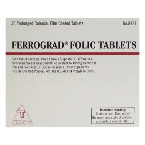 FERROGRAD FOLIC TABLETS 30 PROLONGERD RELEASE TABLETS