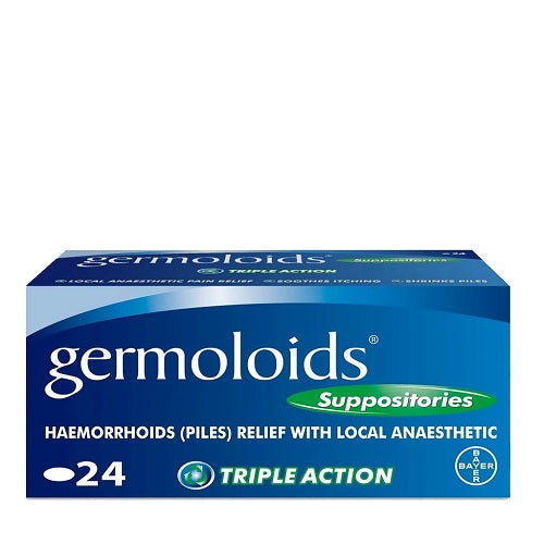 Germoloids Triple Action Suppositories For Piles - 24