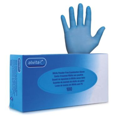 Alvita Nitrile Powder Free Gloves Medium 100