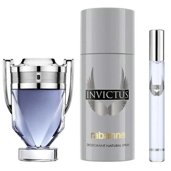 Paco Rabanne Invictus 50ml EDT Spray + 10ml EDT Spray + 150ml Deodorant Spray Gift Set 2026