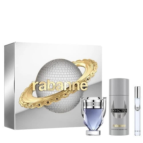 Paco Rabanne Invictus 50ml EDT Spray + 10ml EDT Spray + 150ml Deodorant Spray Gift Set 2026