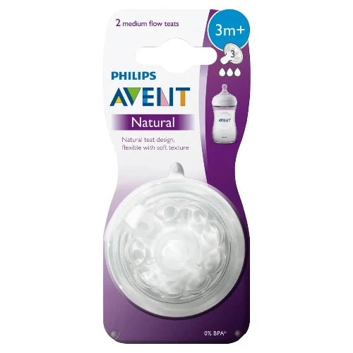 Philips Avent Natural 3months 2 Medium Flow Teats