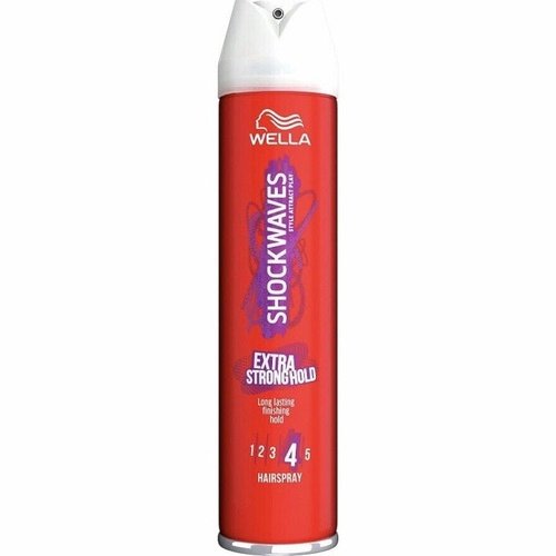 Wella Shockwaves Extra Strong Hold Long Lasting Finish Hold Hairspray 250ml