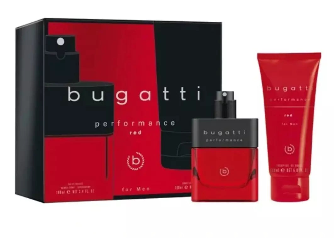 Bugatti Performance Red 100ml Eau de Toilette + 200ml S/Gel Gift Set