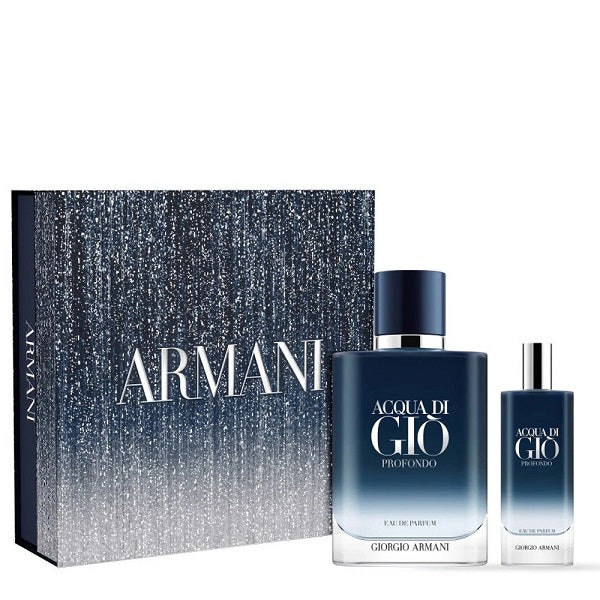 Giorgio Armani Acqua di Gio Profondo  100ml Eau De Parfum & 15ml EDP Gift Set 2025