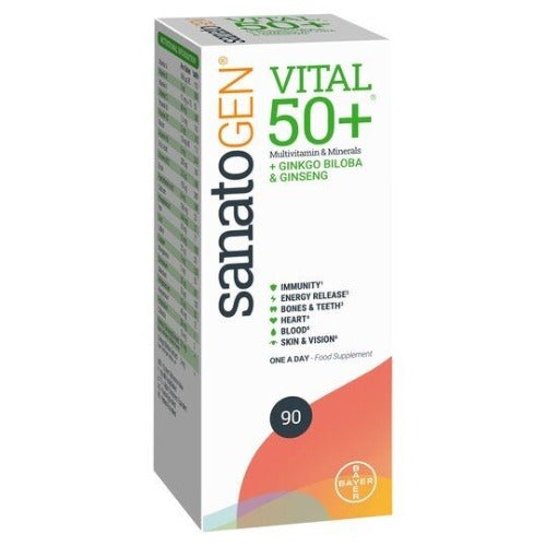 Sanatogen Vital 50+ Multivitamin & Minerals With Ginkgo Biloba & Ginseng 90 Tabs