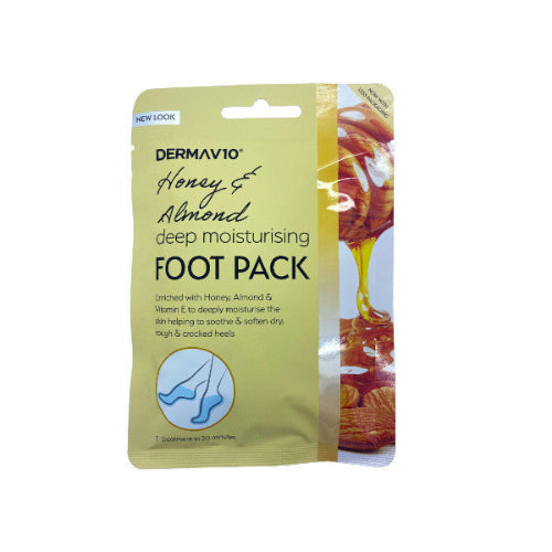 Derma V10 Deep Moisturising Foot Pack Honey & Almond