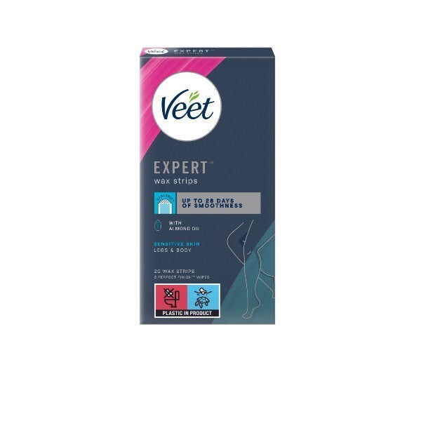 Veet Expert Wax Strips Legs & Body Sensitive 20s