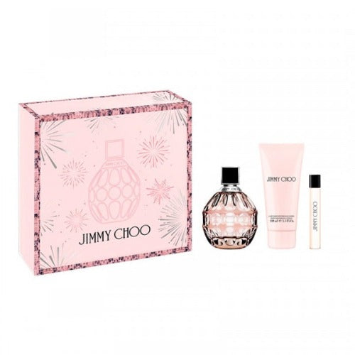 Jimmy Choo Women 100ml EDP Spray + 7.5ml Spray + 100ml Perfumed Body Lotion Gift Set