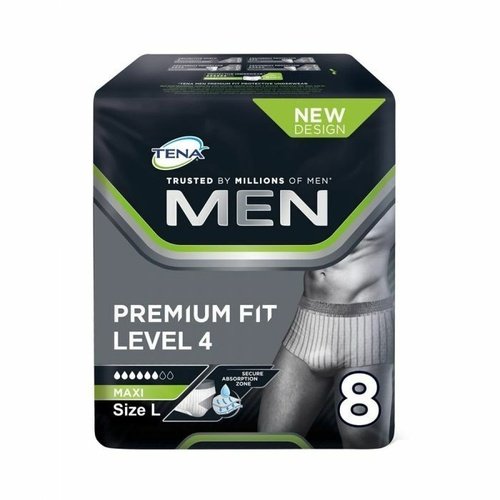 Tena Men Premium Fit Underwear Level 4 Maxi Size L-pack Of 8