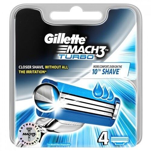 Gillette Mach 3 Turbo Cartridges - 4 Cartridges