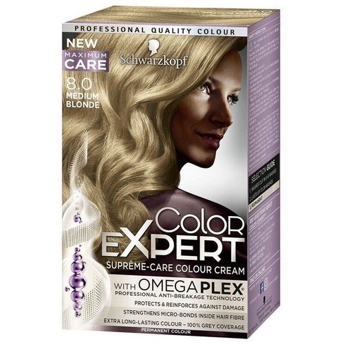 Schwarzkopf Color Expert Omega Plex Permanent Hair Colour - 8.0 Medium Blonde
