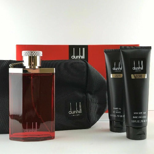 Dunhill Desire Red 100ml Edt + 90ml S.Gel + 90ml A. Balm + Toiletry Bag Gift Set