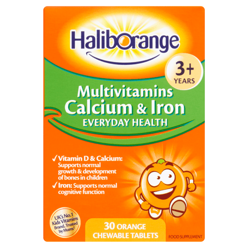 Haliborange Multivitamins Calcium & Iron 30 Orange Chewable Tablets