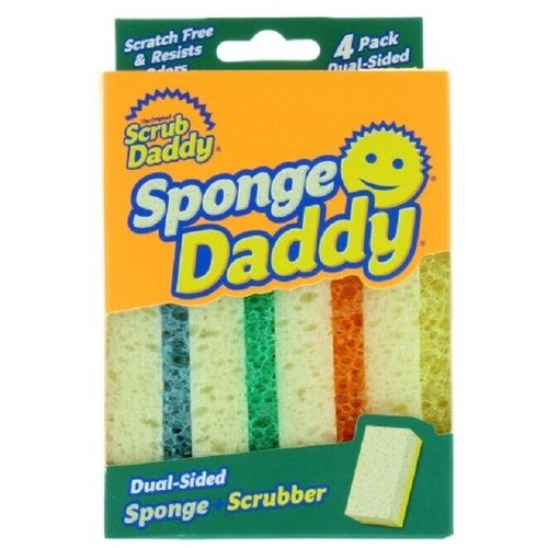Scrub Daddy Sponge Daddy Dual Sided Sponge Scrubber Scratch Odour Free 4pk