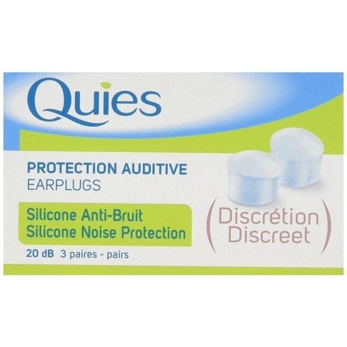 Quies Silicone Noise Protection Earplugs - 3 Pairs *