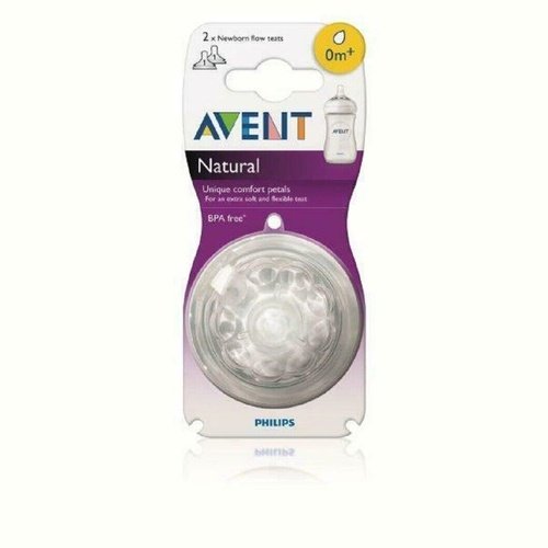 Avent Classic Natural Flow Teats 0m+ 2 Newborn Flow Teats