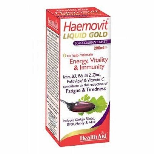 Health Aid Haemovit Liquid Gold Blackcurrant Flavour 200ml