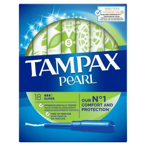 Tampax Pearl Applicator Tampons Super Pack Of 18