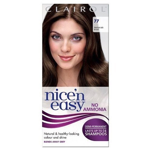 Clairol Nice`n Easy 77 Medium Ash Brown No Ammonia 24 Shampoos