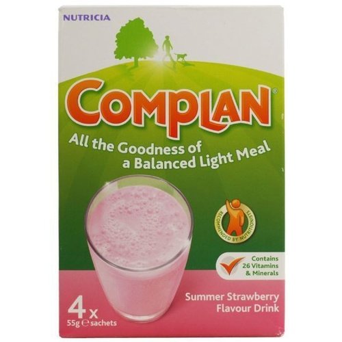 Complan Summer Strawberry Flavour Drink - 4 X 55g Sachets