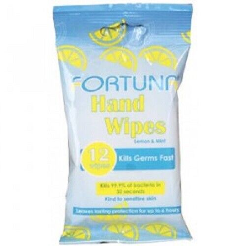 Fortuna Hand Wipes Lemon And Mint 12 Wipes