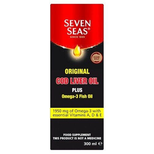 Seven Seas Pure Cod Liver Oil Plus Omega-3 Fish Oil Liquid - 300ml