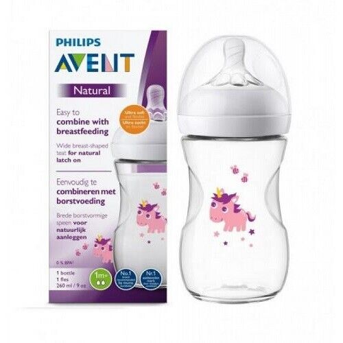 Philips Avent Natural Decorated 1m+ Unicorn Bottle 260ml