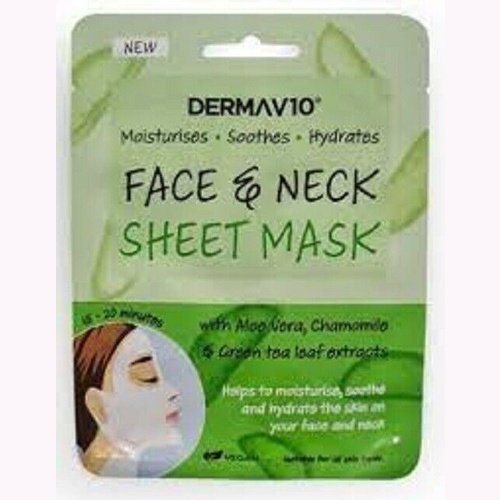 Derma V 10 Face And Neck Sheet Mask With Aloe Vera