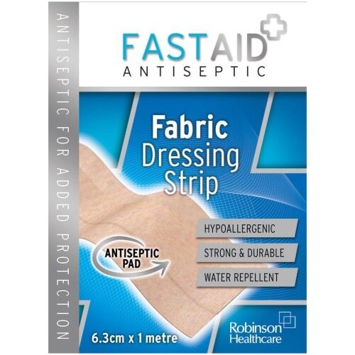 Fast Aid Antiseptic Fabric Dressing Strip - 6.3cm X 1 Metre