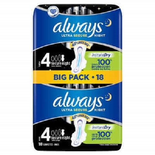 Always Ultra Secure Night Big Pack 18 Pads