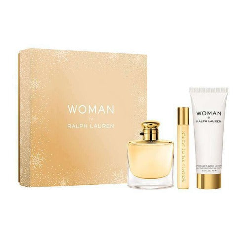 Ralph Lauren Woman 50ml Edp +10ml Edp Rollerball + 75ml Body Lotion Gift Set New