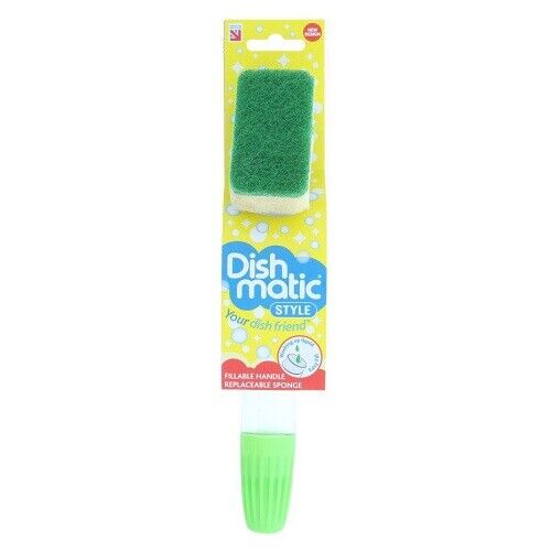 Dish Matic Style Fillable Handle,replaceable Sponge Washing Brush