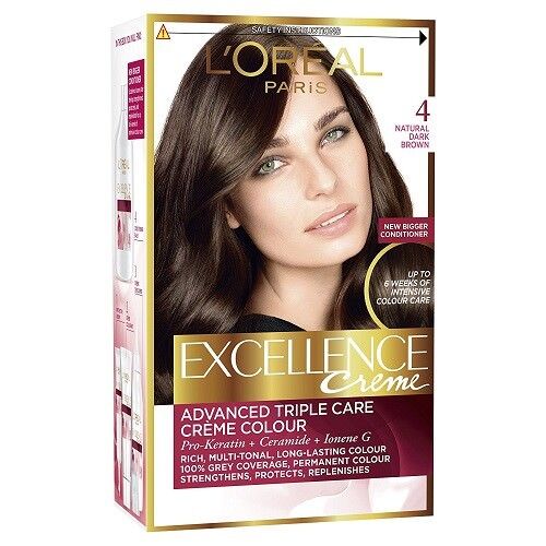 Loreal Paris  Excellence Cream 4  Natural Dark  Brown Hair Colour