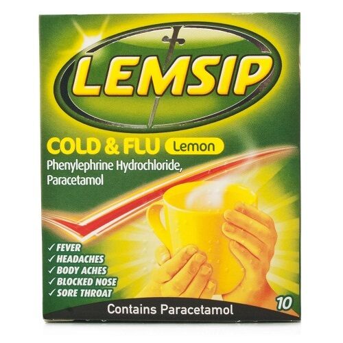 Lemsip Cold & Flu Lemon - 10 Sachets