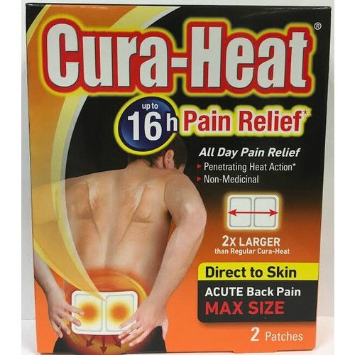 Cura-heat Pain Relief Direct To Skin Acute Back Pain Max Size - 2 Patches