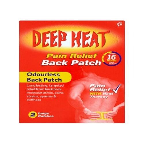 Deep Heat Pain Relief Odourless Back Patch - 2 Large Patches