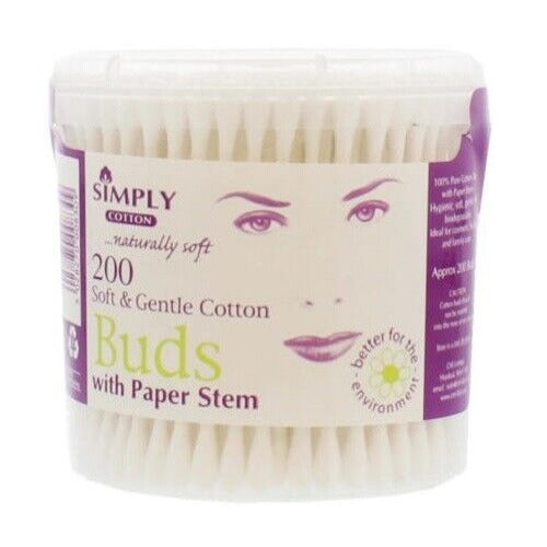 Simply 100% Cotton Buds Pure Eco Baby Friendly 200 Pack New