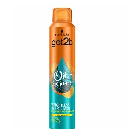 Schwarzkopf Got 2b Oil Licious Weightless Dry Oil Mist With Argan Oil 200ml