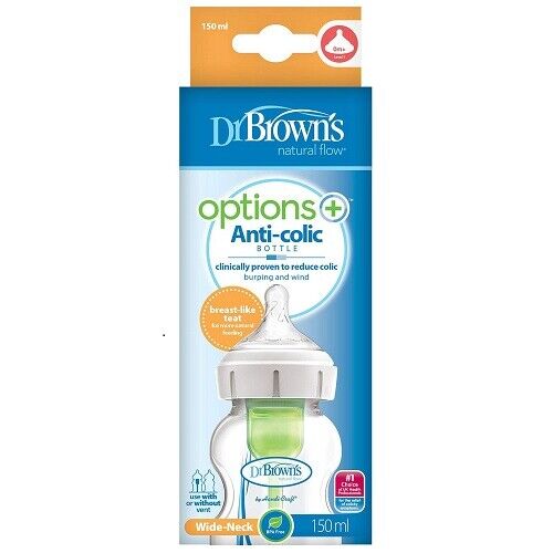 Dr Brown's Options+ Anti-colic Baby Bottle Wide Neck 150ml