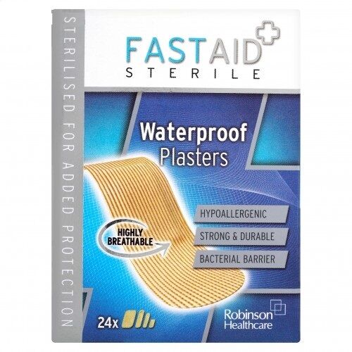 Fast Aid Waterproof Plasters - 24 Assorted Plasters