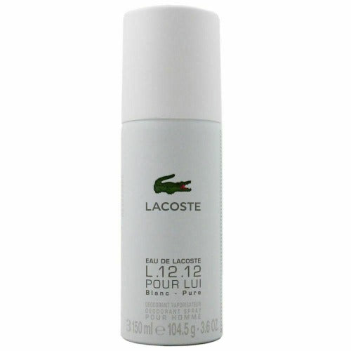 LACOSTE L.12.12 POUR LUI BLANC PURE 150ML DEODORANT SPRAY BRAND NEW - LuxePerfumes