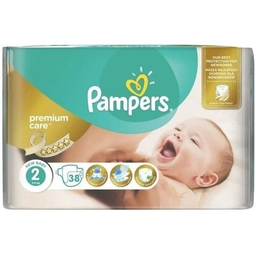 Pampers New Baby Size 2 Carry Bag 3-6kg 38 Nappies