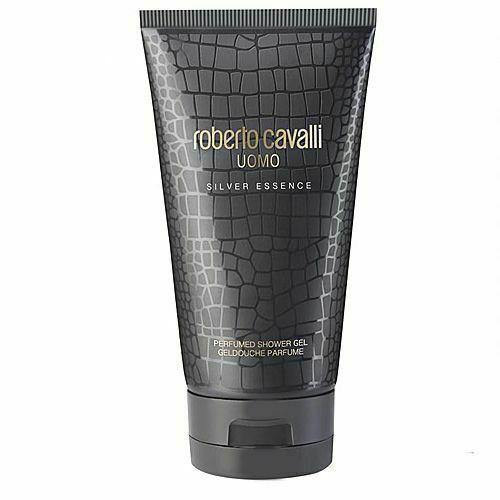 ROBERTO CAVALLI UOMO 150ML SILVER ESSENCE PERFUMED SHOWER GEL FOR MEN NEW&SEALED - LuxePerfumes