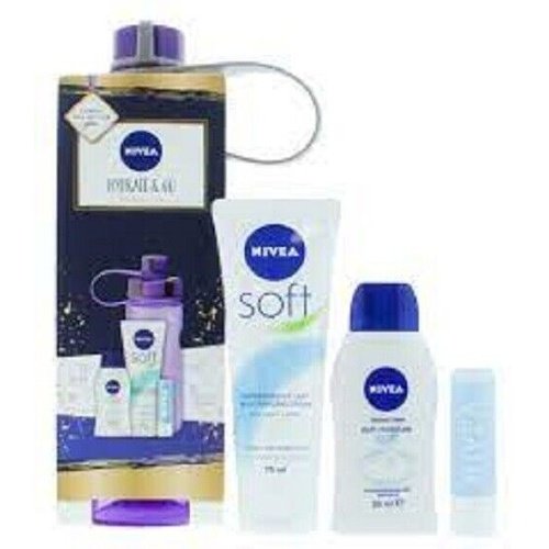 Nivea Men Hydrate & Go 4 Pieces Purple Water Bottle  And Mini Gift Set