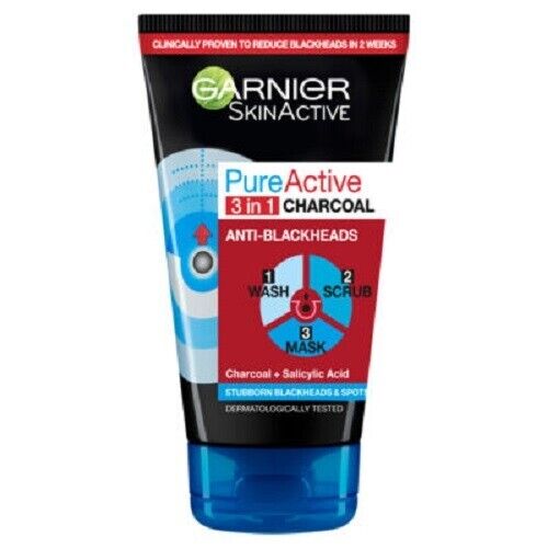 Garnier Pure Active 3 In 1 Charcoal Anti-blackheads 150ml