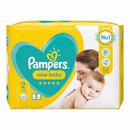 Pampers New Baby Size 2 Carry Bag 31 Nappies