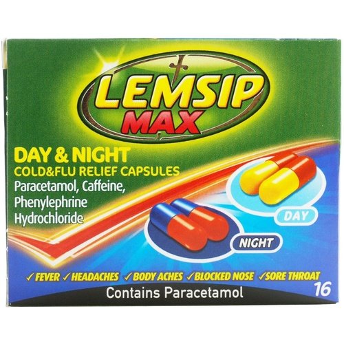 Lemsip Max Day & Night Cold & Flu Relief Capsules - 16 Capsules